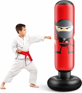 Inflatable Kids Punching Bag, Punching Bag Karate Gifts for Boys and Girls, Boxing Bag for Immediate Bounce Back for Practicing Karate, Taekwondo, and to Relieve Pent Up Energy in Kids and Adults