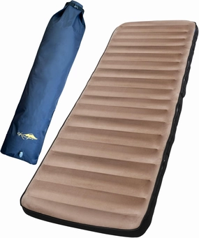 Inflatable Sleeping Pad with Pump Sack –Extra-Thick 4.75 Inch Air Mattress with Soft Cotton Top, Machine Washable, Family Lightweight 4-Season Pad for Camping & Traveling, Brown