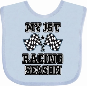 inktastic My 1st Racing Season Checkered Flags Baby Bib