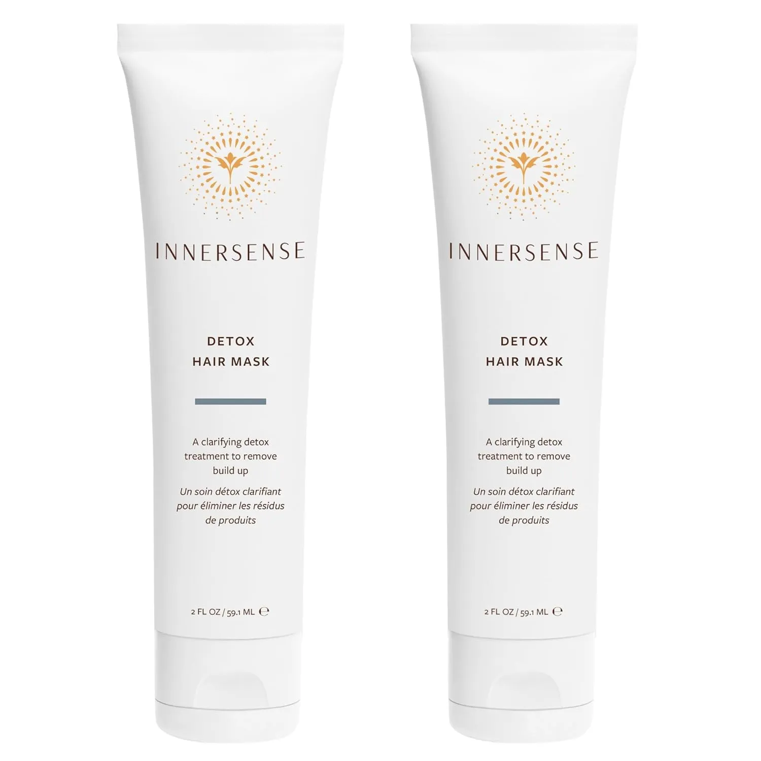 INNERSENSE Organic Beauty - Natural Detox Hair Mask | Detoxing, Nourishing, Hydrating | Cruelty-Free, Clean Haircare (2 Pack - 2 fl oz | 59.1 mL each)