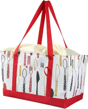Insulated Cooler Bag Insulated Food Delivery Bag with Handle Foldable Insulated Reusable Grocery Shopping Bag for Barbecue