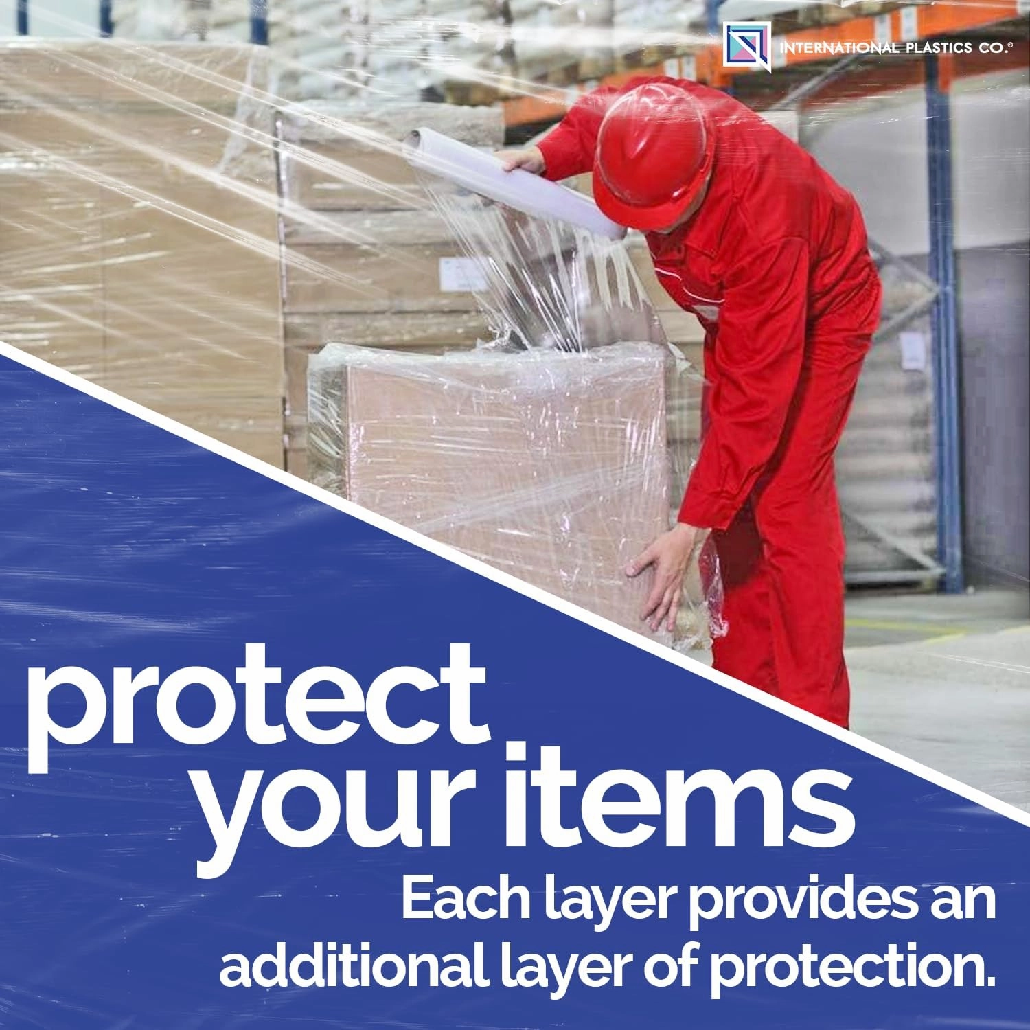 International Plastics Co. 2 Pack of 5" Plastic Stretch Film Wrap with Handles 1000 feet Each 500% Stretch Ability