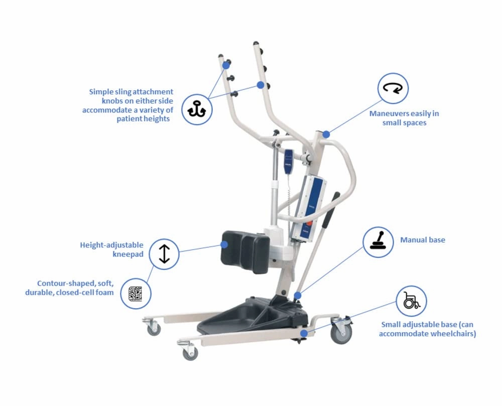 Invacare Reliant Battery Powered Stand-Up Patient Lift with Power Base, 350 lb. Weight Capacity, RPS350-2