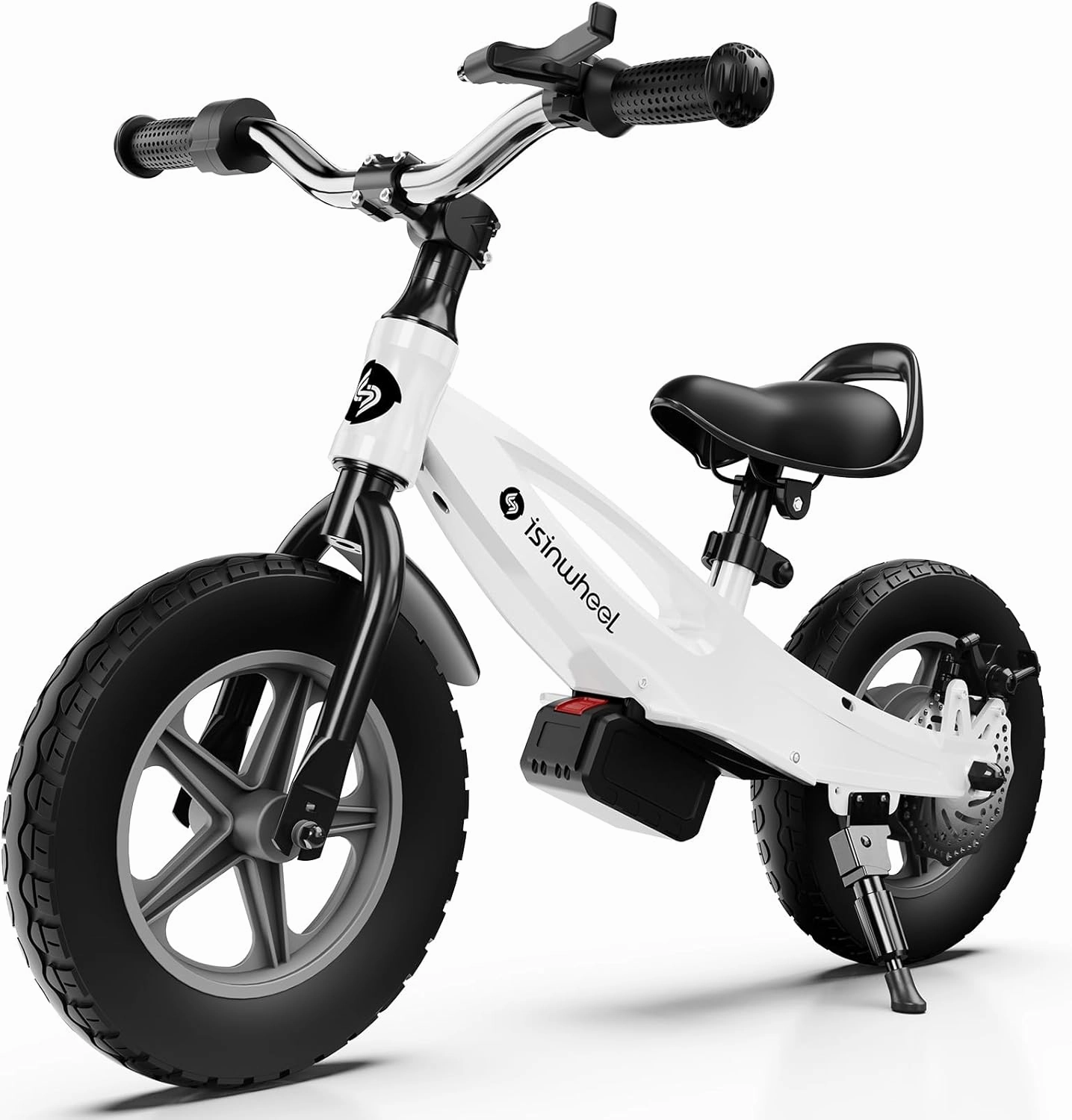 isinwheel 2-in-1 Electric Bike for Kids Ages 2-6, 150W/250W Electric Balance Bike with Swappable Battery, 12/14 inch Inflatable Tire and Adjustable Seat, Electric Motorcycle for Kids Boys & Girls