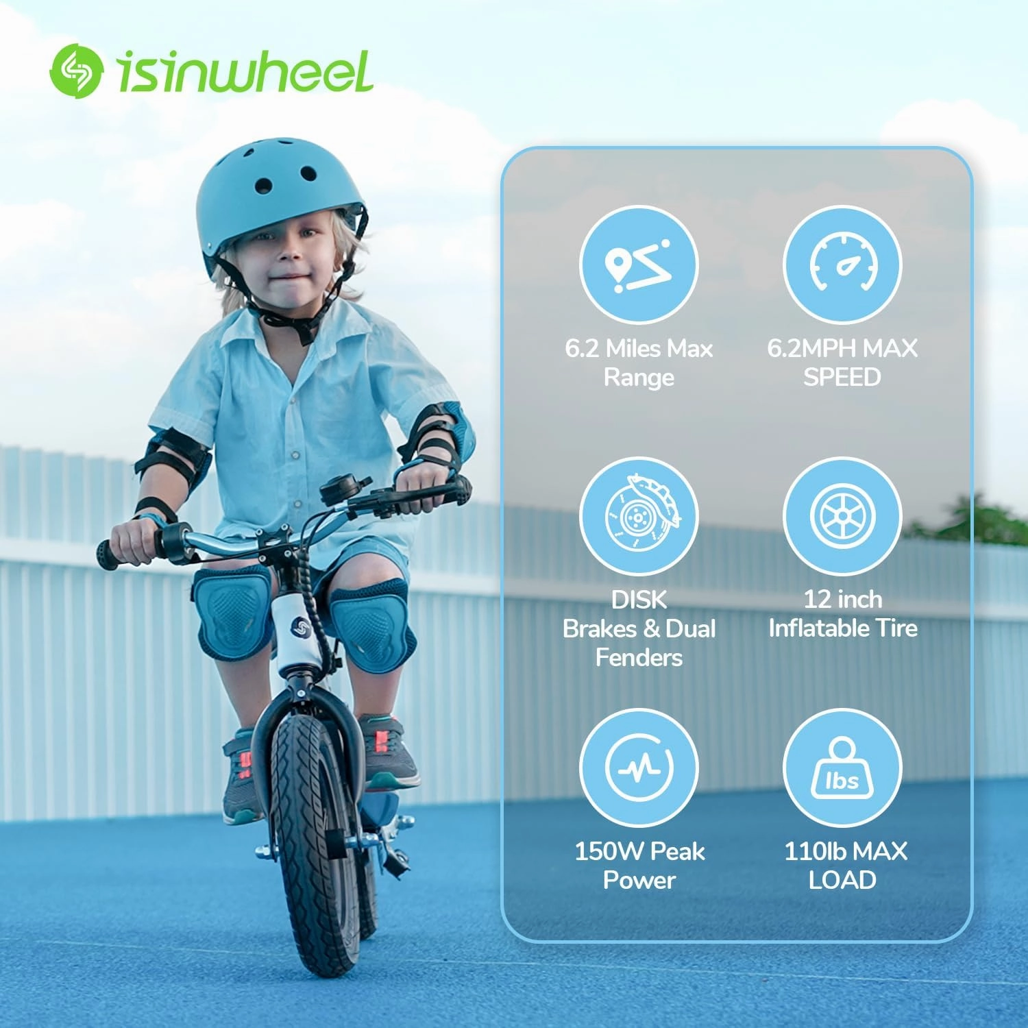 isinwheel 2-in-1 Electric Bike for Kids Ages 2-6, 150W/250W Electric Balance Bike with Swappable Battery, 12/14 inch Inflatable Tire and Adjustable Seat, Electric Motorcycle for Kids Boys & Girls