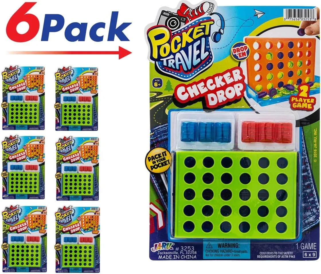 JA-RU Portable Tic Tac Toe Classic Mini Board Games (6 Pack) Pocket Size Travel Toys for Kids. Car & Airplane Activities. Bulk Party Favor & Stocking Stuffer. 3253-6p