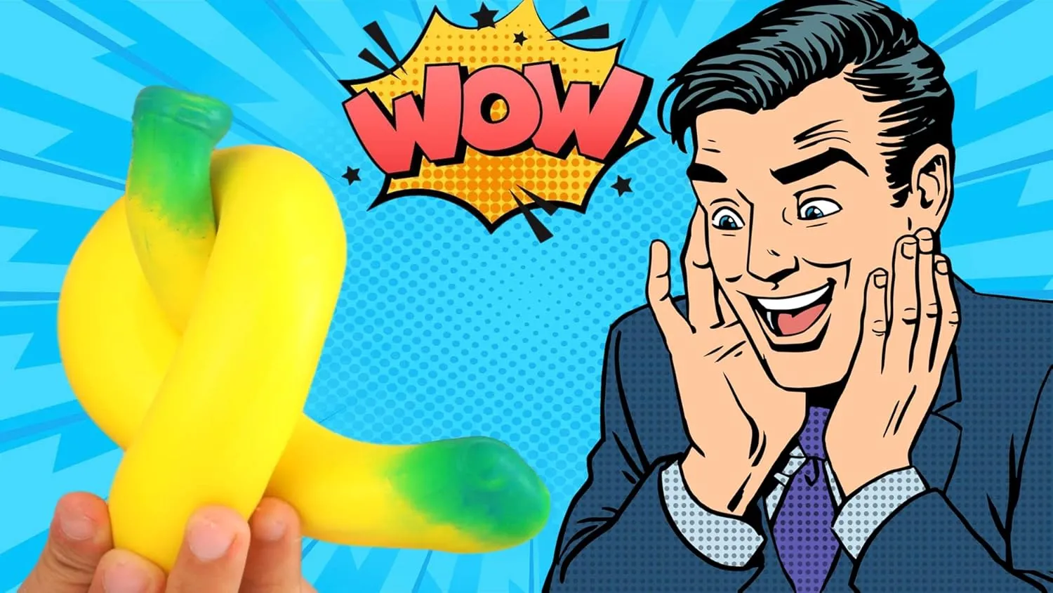 JA-RU Stretchy Banana Toy (4 Fidget Toy Pack) Slow Rising Squishy Fake Banana for Kids. Sand Filled Stress Relief Toy. Gag Gift. Fruit Themed Party Supplies. 3340-4p