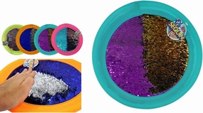 JA-RU Sequin Flyer Soft Frisbee-Disk Toy (1 Frisbee Assorted) Flying Disc for Kids and Adults, Boys and Girls. Beach Pool Indoor and Outdoor Throwing Games. Birthday Gifts