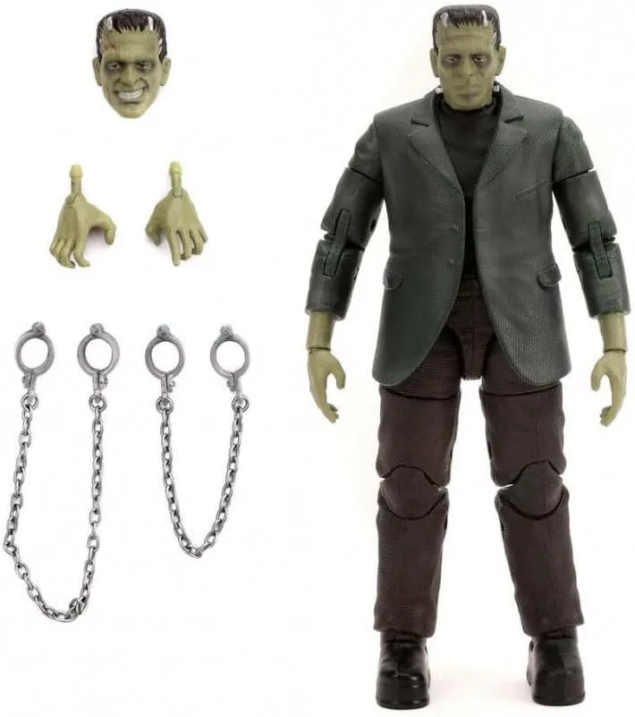Jada 253251014 Toys Universal Monsters Frankenstein 6” Deluxe Collector Figure, Black, Standard Size