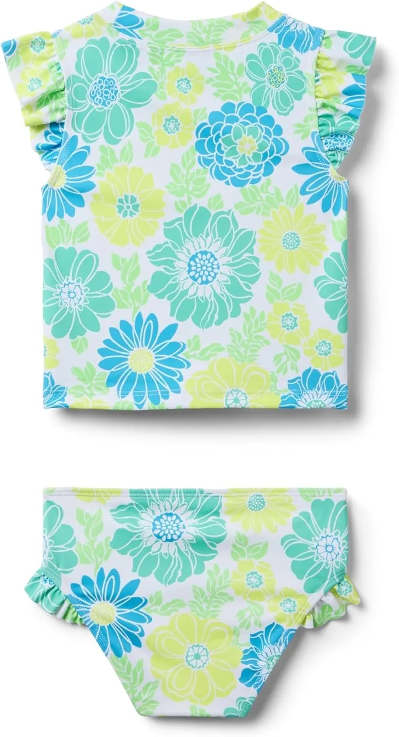 Janie and Jack Girls' Floral Rashguard Swim (Toddler/Little Big Kid)