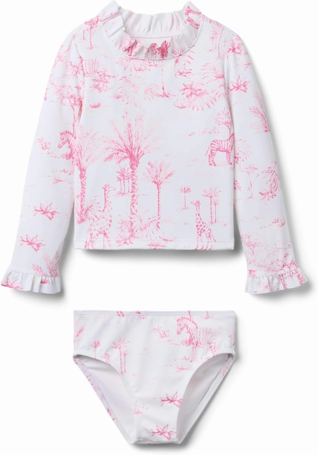 Janie and Jack Girls' Animal Print Rashguard Swim (Toddler/Little Big Kid)