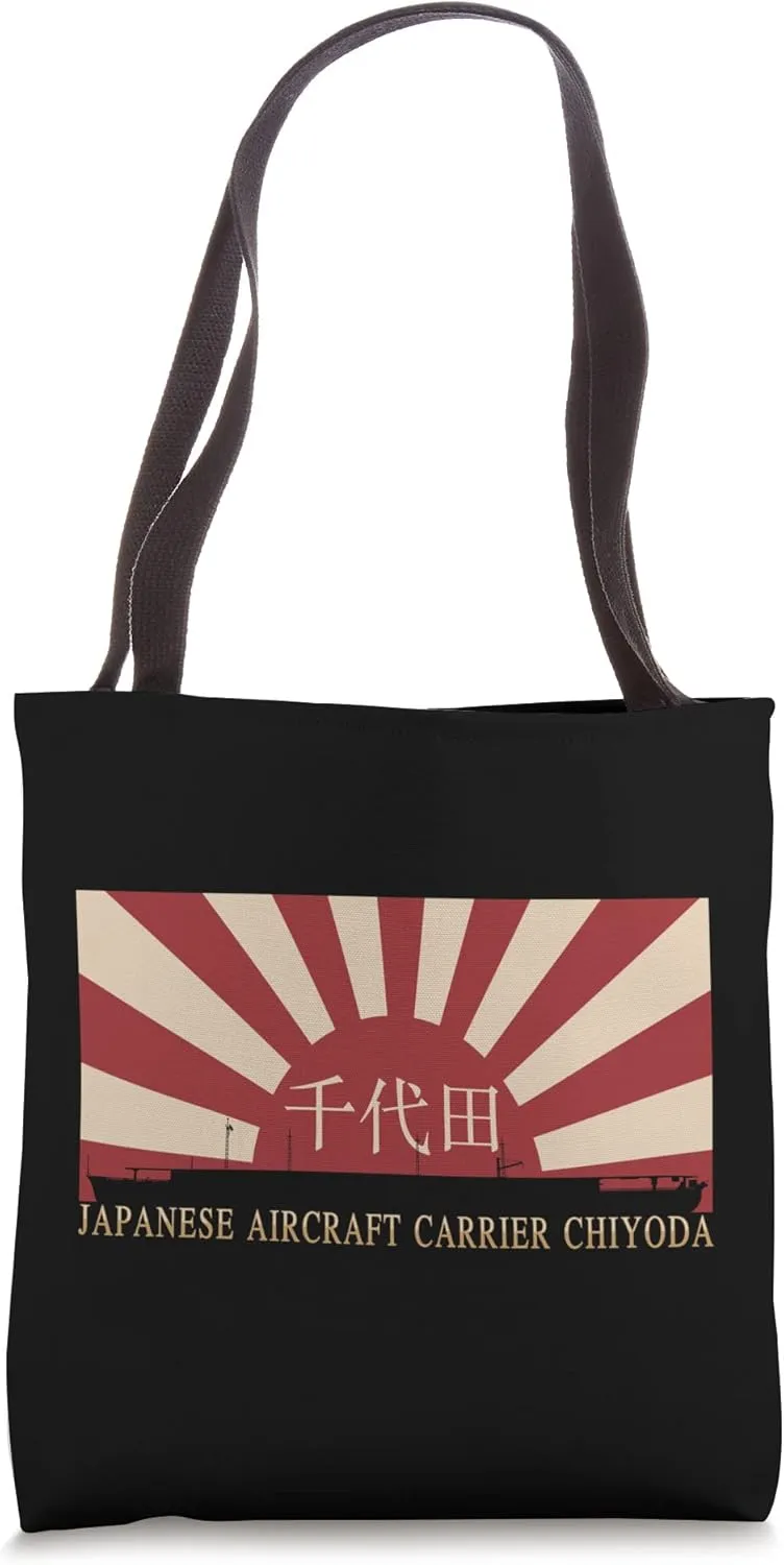Japanese Aircraft Carrier Chiyoda Rising Sun Flag Tote Bag