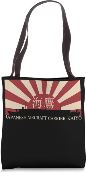 Japanese Aircraft Carrier Kaiyo Rising Sun Flag Tote Bag