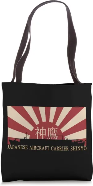 Japanese Aircraft Carrier Shinyo Rising Sun Flag Tote Bag