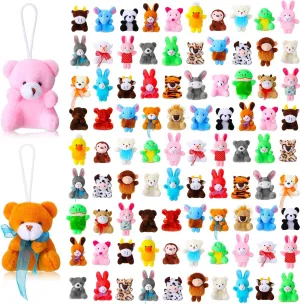 Jerify 150 Pcs Mini Stuffed Animal Bulk Cute Small Plush Toys Small Stuffed Animal Keychain Tiny Toys for Classroom Prizes Rewards Gift Claw Machine Fillers(Animal)
