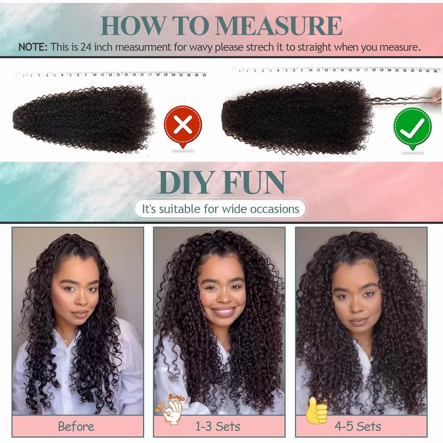 Jerry Curly Clip in Hair Extensions for Black Women - 24 Inch Synthetic Hair Extensions, 140g 7PCS Soft Clip in Curly Hair Pieces for Volume & Length (T1B/33# 24 Inch)(Pack of 7)