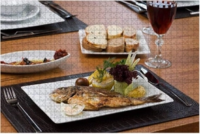 Jigsaw Puzzles 500 Pieces for Adults Kids - Fish dinner Large Puzzles Pieces Fit Together Educational Intellectual Fun Game