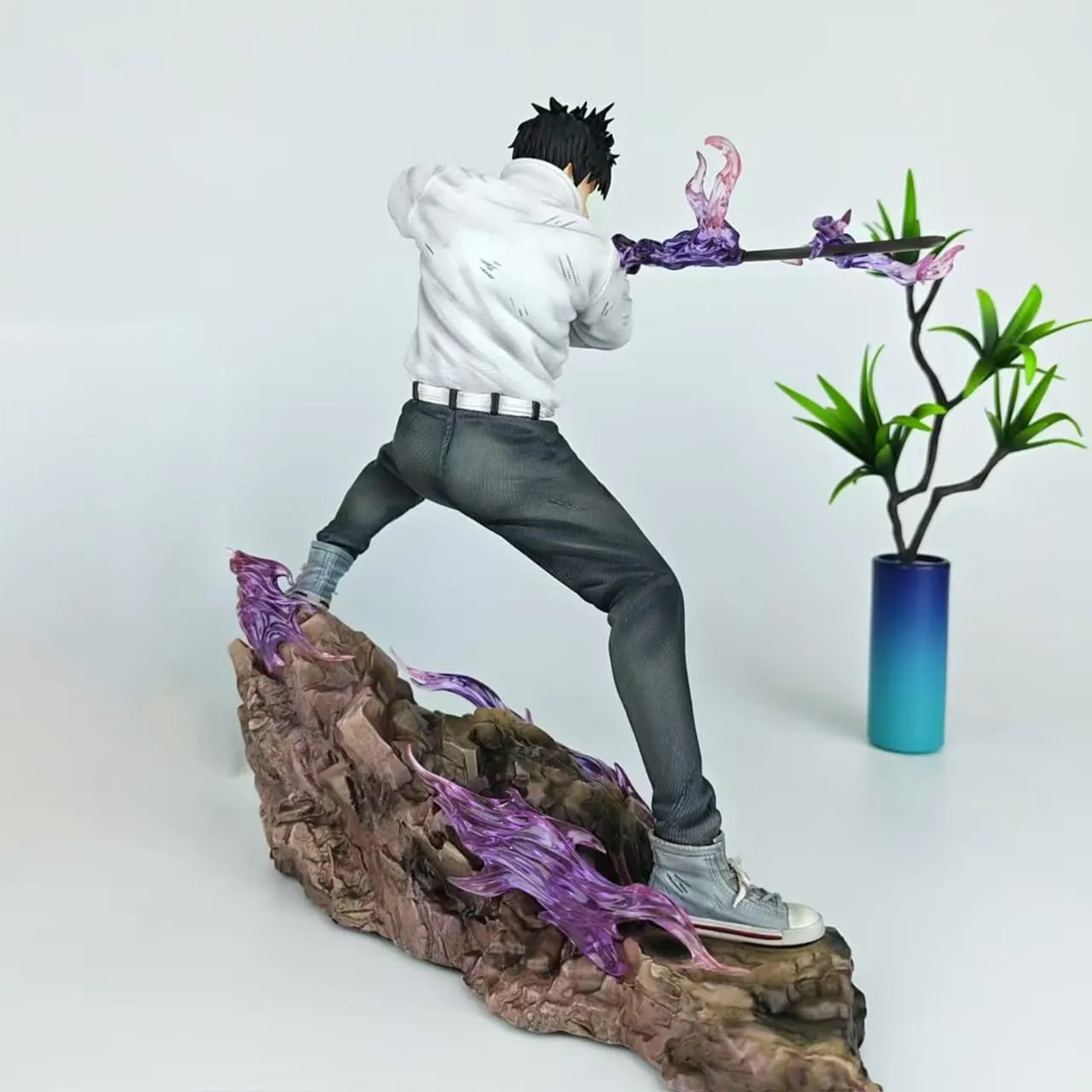 JJK Yuta Okkotsu Figure - 22cm Battle Damage Version JJK Figure Okkotsu Yūta Figure Statue with Replaceable Heads Bust, Anime JJK Statue Collectible Desktop Decoration Gifts