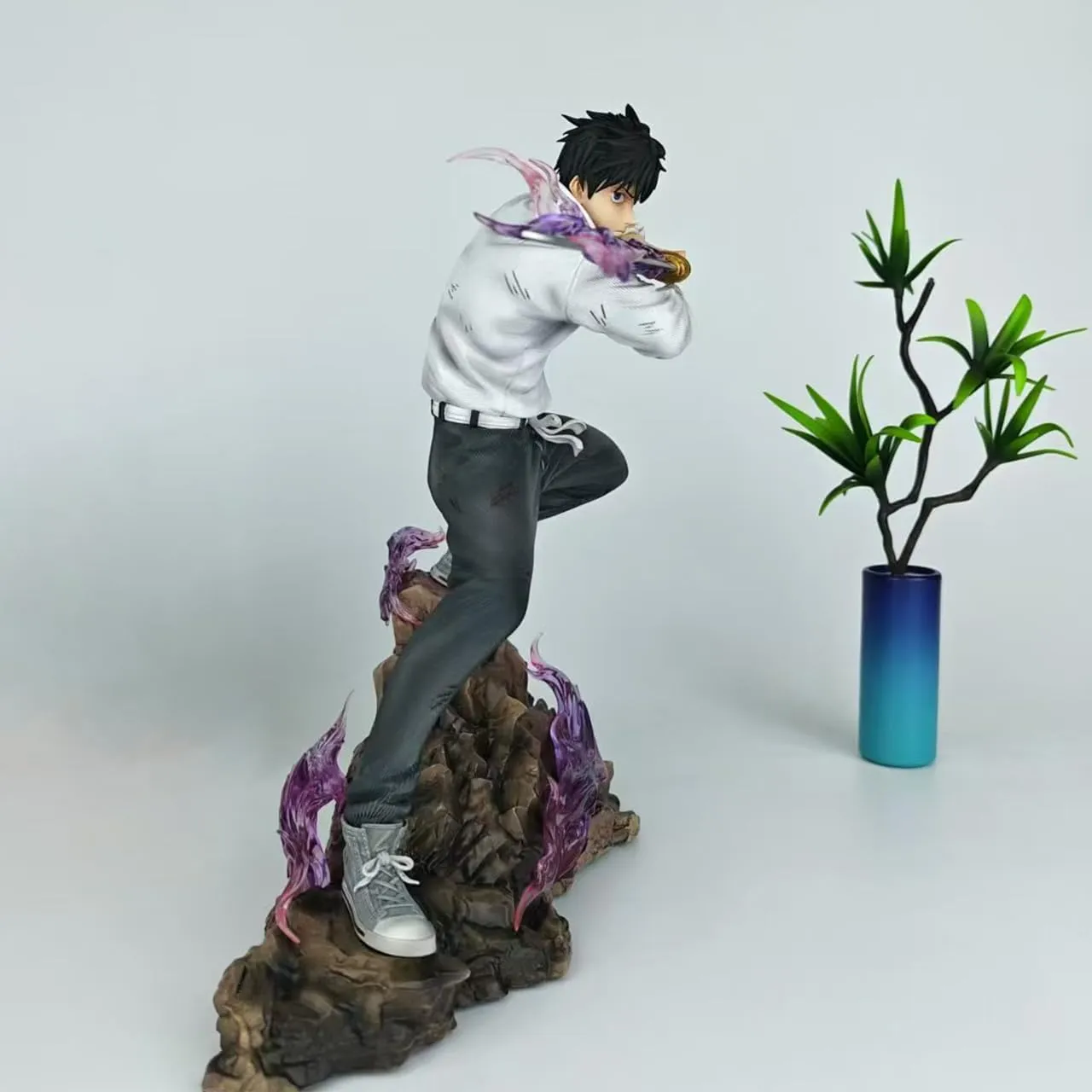 JJK Yuta Okkotsu Figure - 22cm Battle Damage Version JJK Figure Okkotsu Yūta Figure Statue with Replaceable Heads Bust, Anime JJK Statue Collectible Desktop Decoration Gifts