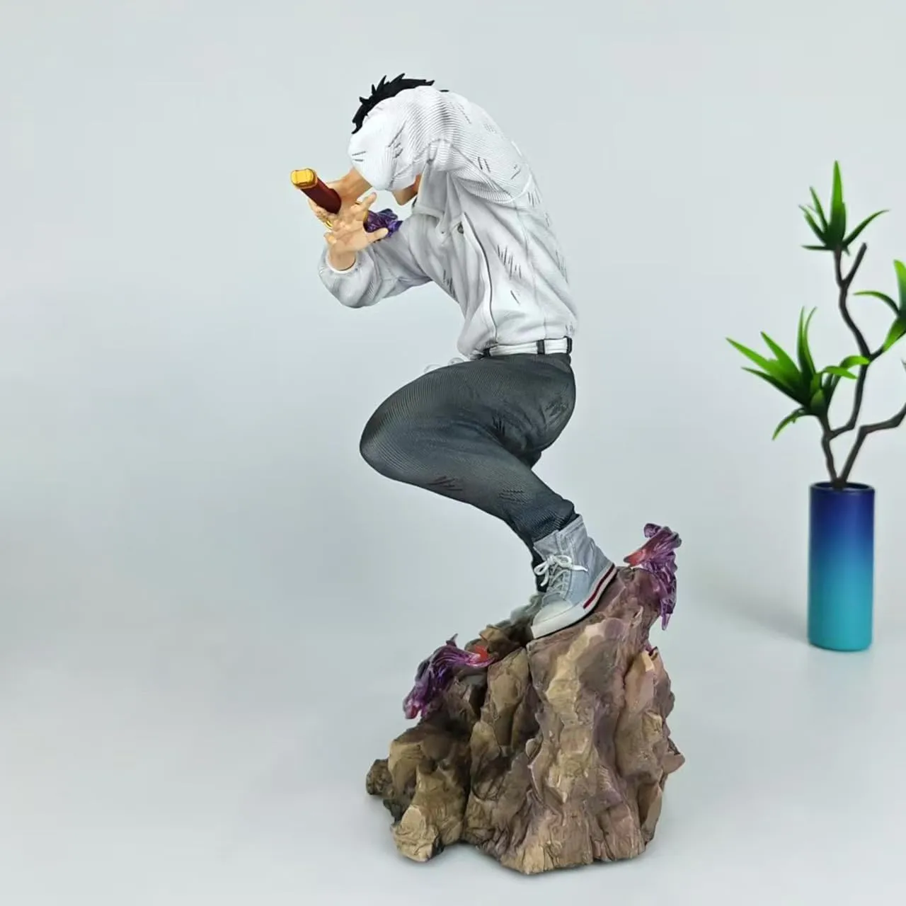 JJK Yuta Okkotsu Figure - 22cm Battle Damage Version JJK Figure Okkotsu Yūta Figure Statue with Replaceable Heads Bust, Anime JJK Statue Collectible Desktop Decoration Gifts