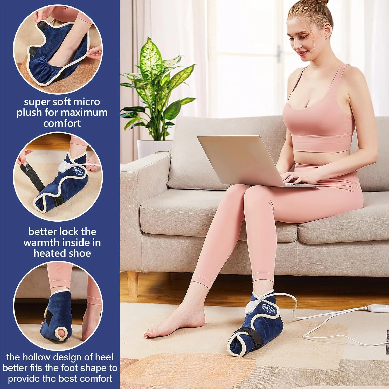 JOBYNA Ankle/Toe/Foot Warmer | Full Coverage Heated Foot Wrap |86-158℉ Continuous Setting| 10-90min Timer| Electric Heating Pad for Plantar Fasciitis Relief, Neuropathy Pain Relief for Foot(1 Pack)
