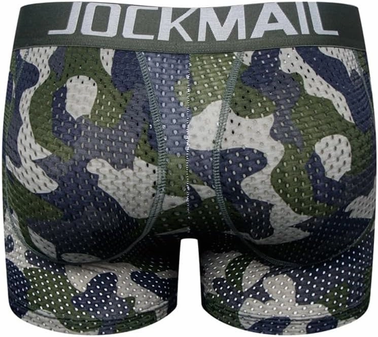 JOCKMAIL Mesh Mens Underwear Boxer Back Mens Padded Underwear Boxer with Hip Pad Men's Boxers