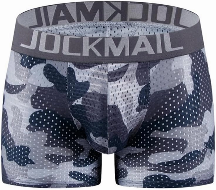 JOCKMAIL Mesh Mens Underwear Boxer Back Mens Padded Underwear Boxer with Hip Pad Men's Boxers