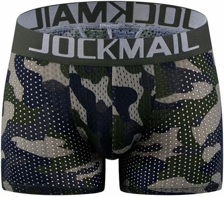 JOCKMAIL Mesh Mens Underwear Boxer Back Mens Padded Underwear Boxer with Hip Pad Men's Boxers
