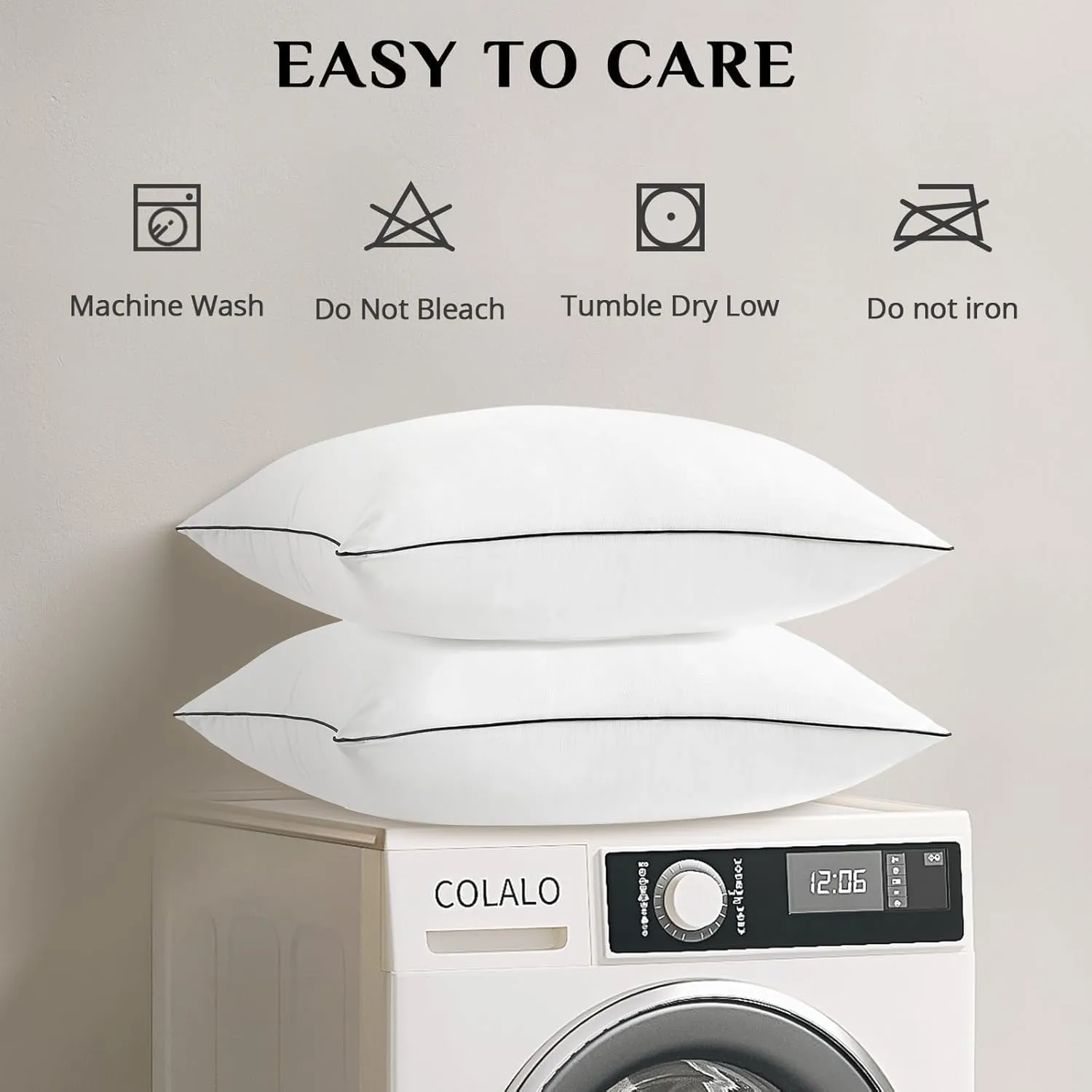 JOLLYVOGUE Pillows Standard Size Set of 4, Cooling and Supportive Bed Pillows with Super Soft Down Alternative Fill, Hotel Quality for Side, Back, and Stomach Sleepers, 4 Pack
