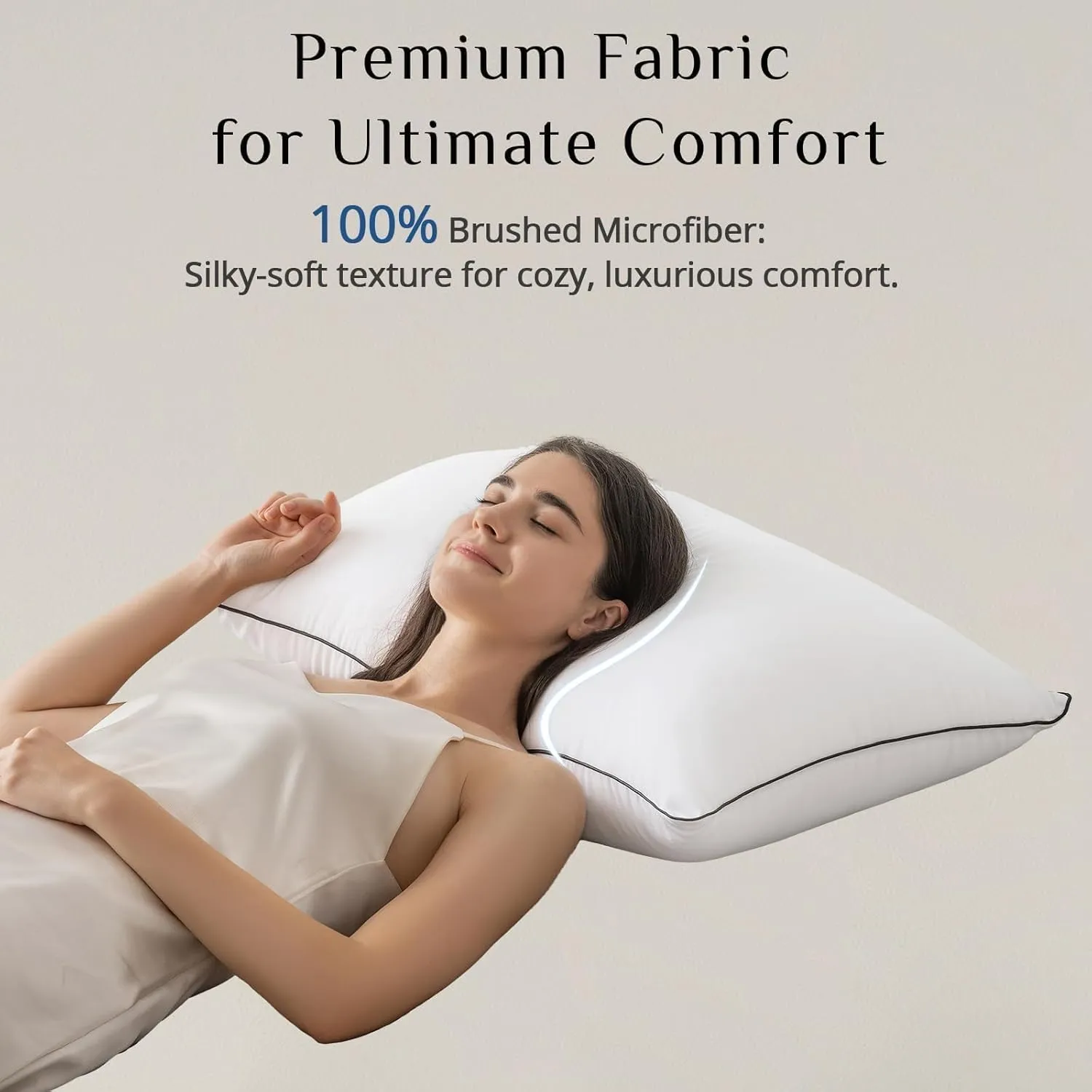 JOLLYVOGUE Pillows Standard Size Set of 4, Cooling and Supportive Bed Pillows with Super Soft Down Alternative Fill, Hotel Quality for Side, Back, and Stomach Sleepers, 4 Pack