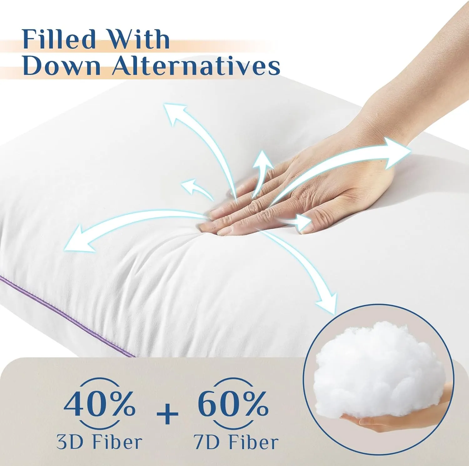 JOLLYVOGUE Pillows Standard Size Set of 4, Washable Supportive Bed Pillows with Super Soft Down Alternative Fill, Luxury Fluffy Hotel Quality for Side, Back and Stomach Sleepers