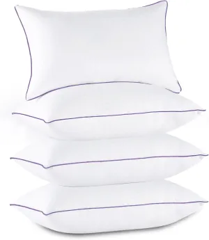 JOLLYVOGUE Pillows Standard Size Set of 4, Washable Supportive Bed Pillows with Super Soft Down Alternative Fill, Luxury Fluffy Hotel Quality for Side, Back and Stomach Sleepers