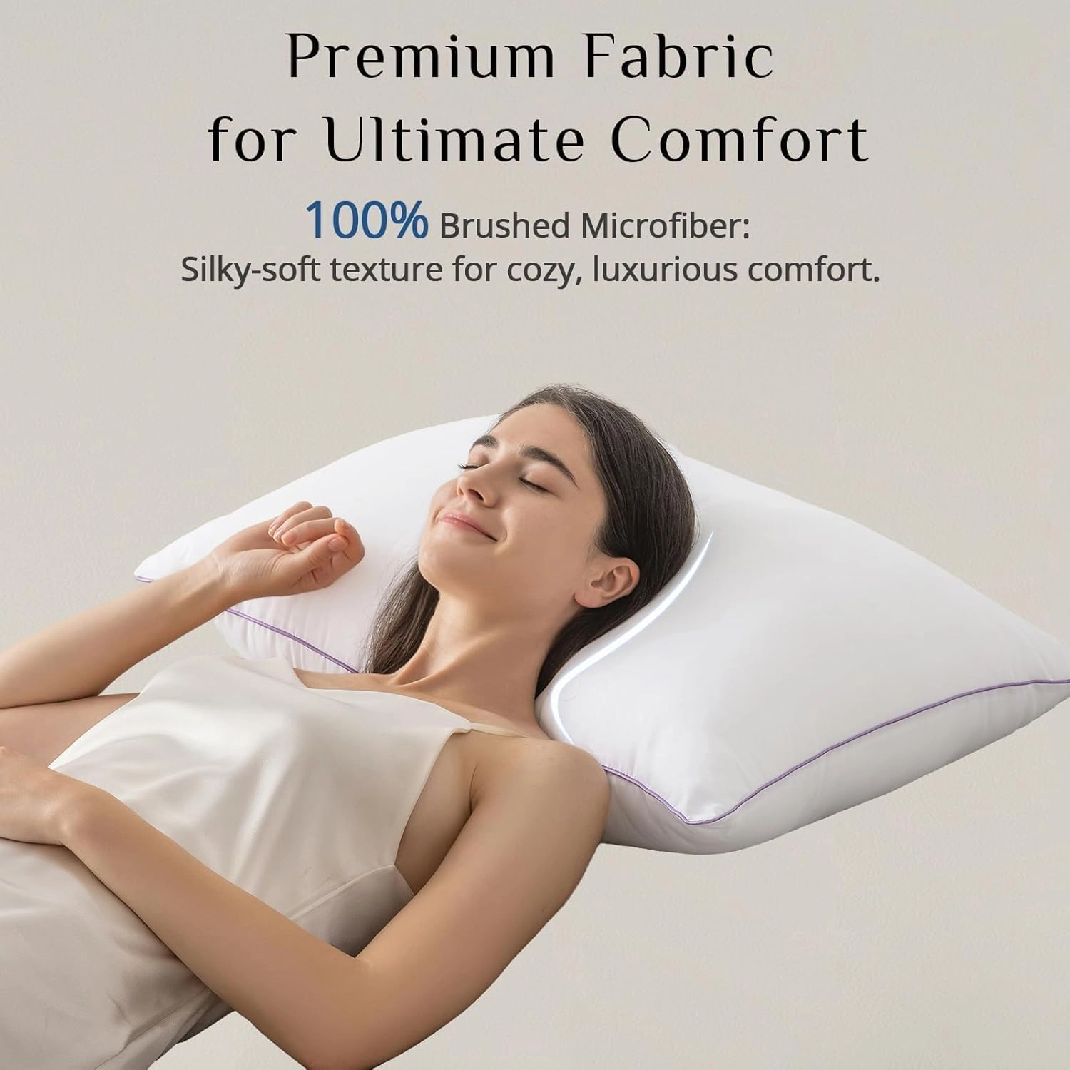 JOLLYVOGUE Pillows Queen Size Set of 4, Washable Supportive Bed Pillows with Super Soft Down Alternative Fill, Luxury Fluffy Hotel Quality for Side, Back, and Stomach Sleepers