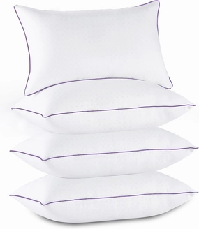JOLLYVOGUE Pillows Queen Size Set of 4, Washable Supportive Bed Pillows with Super Soft Down Alternative Fill, Luxury Fluffy Hotel Quality for Side, Back, and Stomach Sleepers