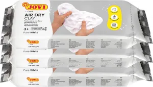 Jovi - Air Dry Modeling Clay, Set of 3 Units, 1.1lb Each, Total of 3.3lb, No Oven Needed, White Color, Pottery Clay for Arts and Crafts Projects (P85/3)