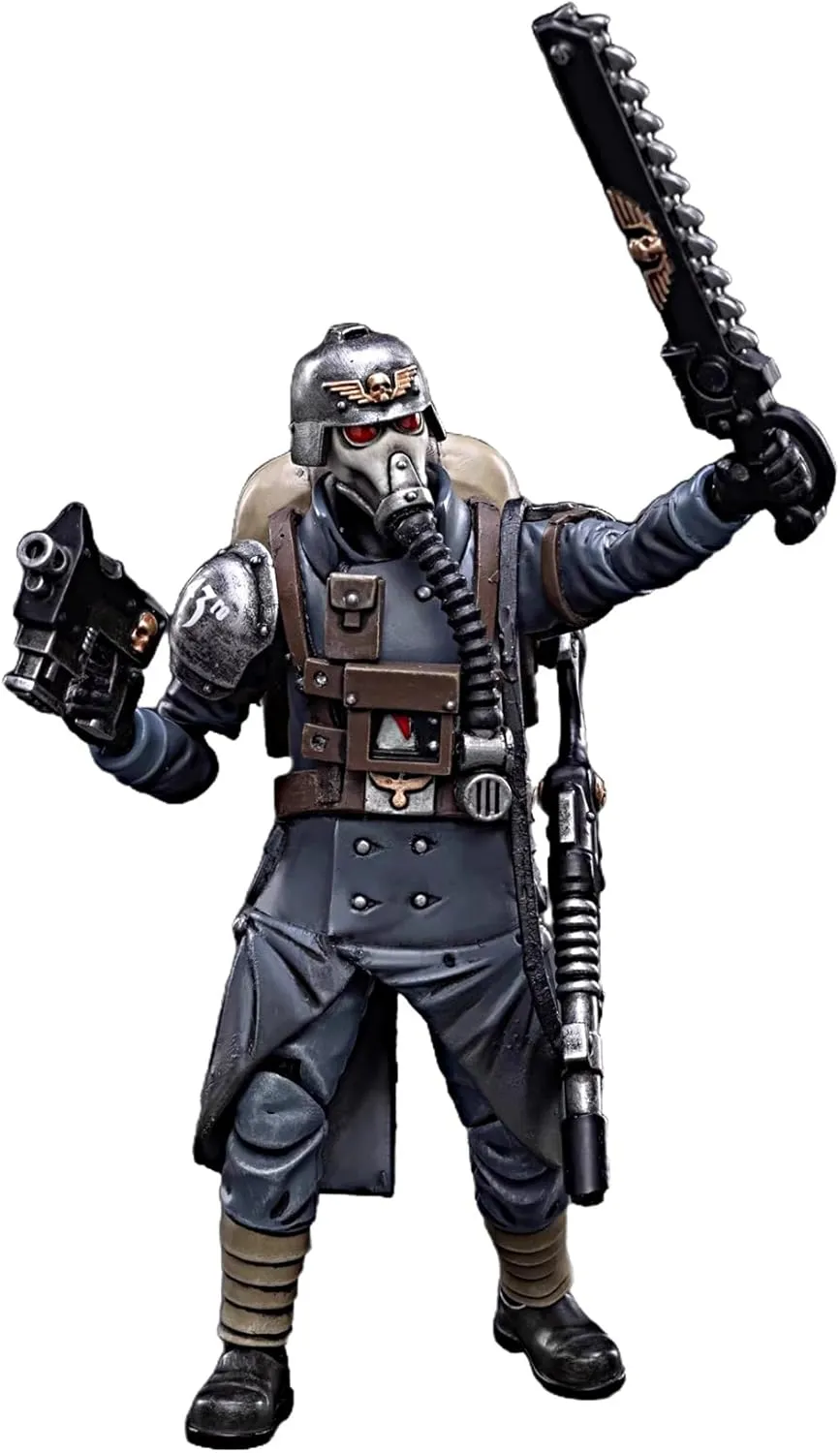 JOYTOY Warhammer 40K 1/18 Action Figures Astra Militarum Death Korps of Krieg Veteran Squad Sergeant Collectible Model Birthday Gifts