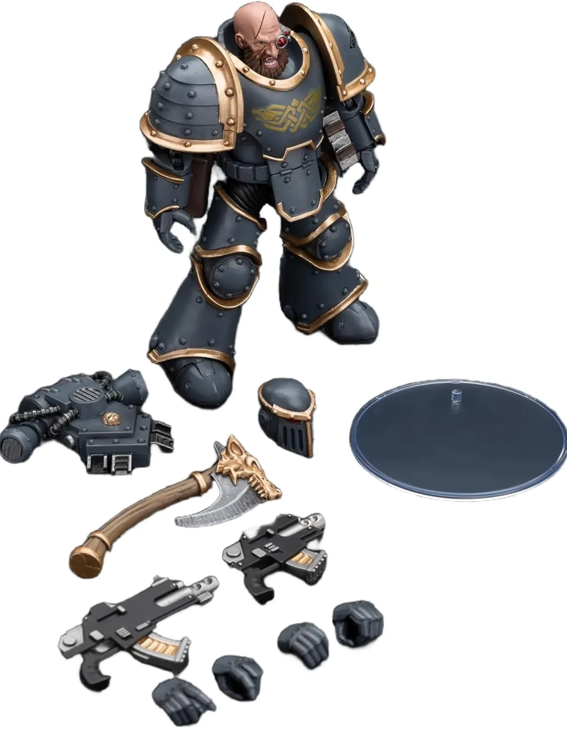 JOYTOY Warhammer 40K 1/18 Action Figures Space Wolves Grey Slayer Pack 5PCS 4.8Inch Collectible Model