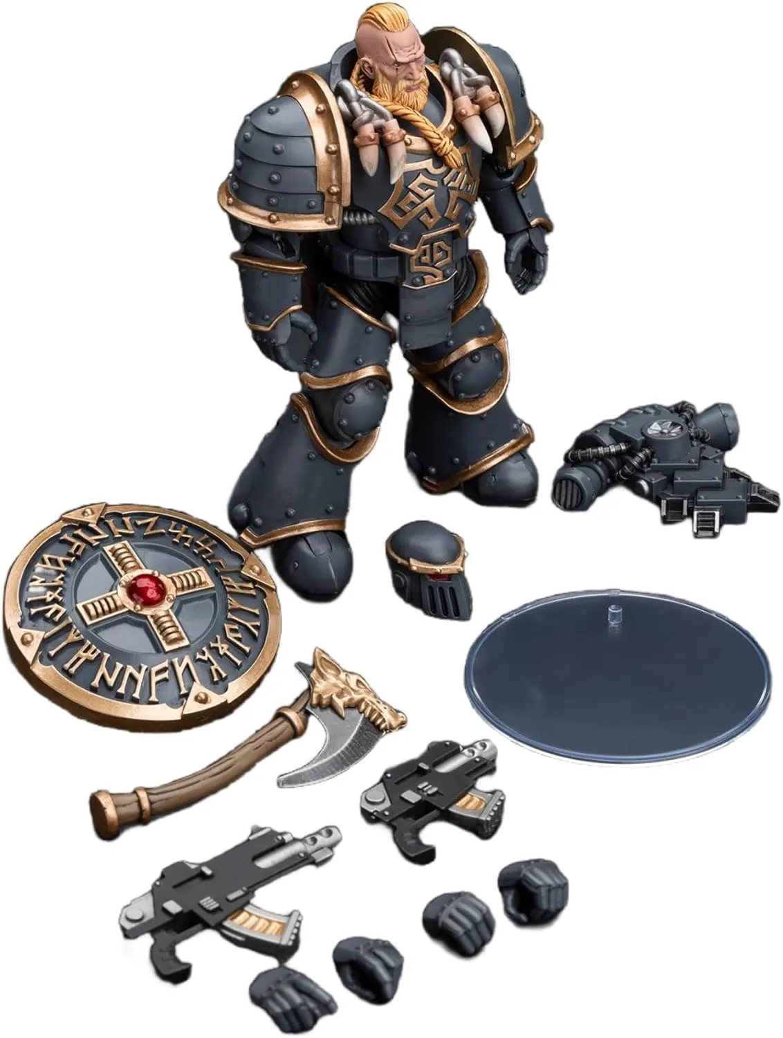 JOYTOY Warhammer 40K 1/18 Action Figures Space Wolves Grey Slayer Pack 5PCS 4.8Inch Collectible Model