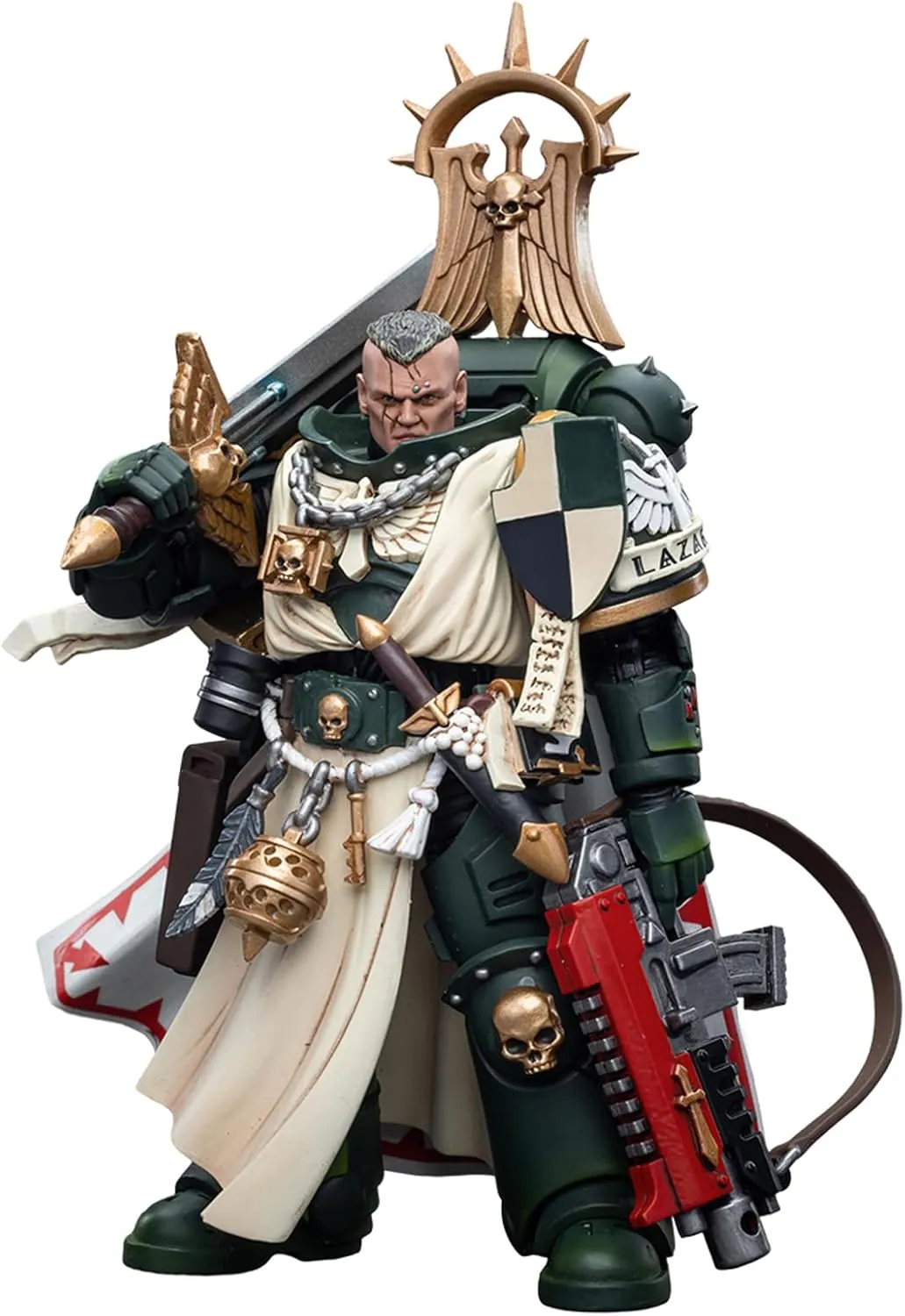 JoyToy Warhammer 40K Genuine License 1:18 Action Figure, Dark Angels Master Lazarus, 4.8in Collectible Action Figures Kits