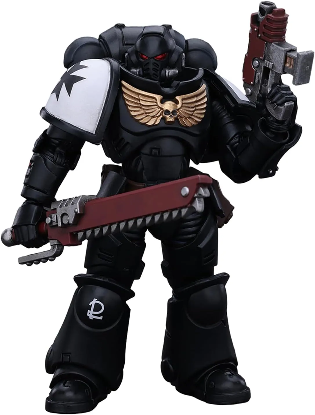 JoyToy Warhammer 40K Genuine License 1:18 Action Figure, Space Marines Black Templars Outriders Brother Valtus, 4.96 inch Collectible Action Figures Sets