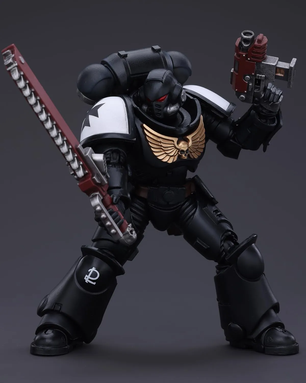 JoyToy Warhammer 40K Genuine License 1:18 Action Figure, Space Marines Black Templars Outriders Brother Valtus, 4.96 inch Collectible Action Figures Sets