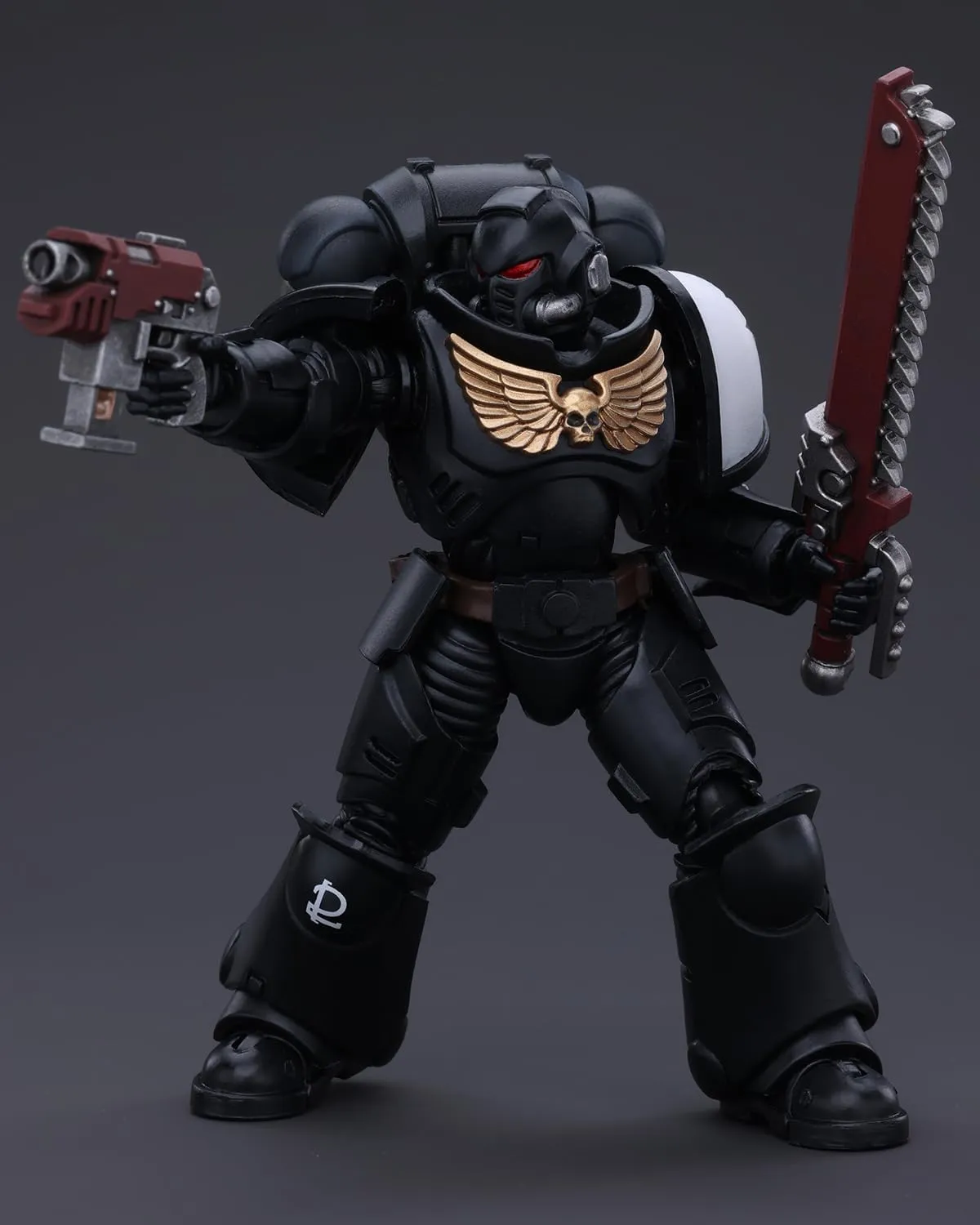 JoyToy Warhammer 40K Genuine License 1:18 Action Figure, Space Marines Black Templars Outriders Brother Valtus, 4.96 inch Collectible Action Figures Sets