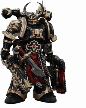 JoyToy Warhammer 40K Genuine License 1:18 Action Figure, Chaos Space Marines Black Legion Chosen with Combi-melta and Chainsword, 4.96 inch Collectible Action Figures Sets