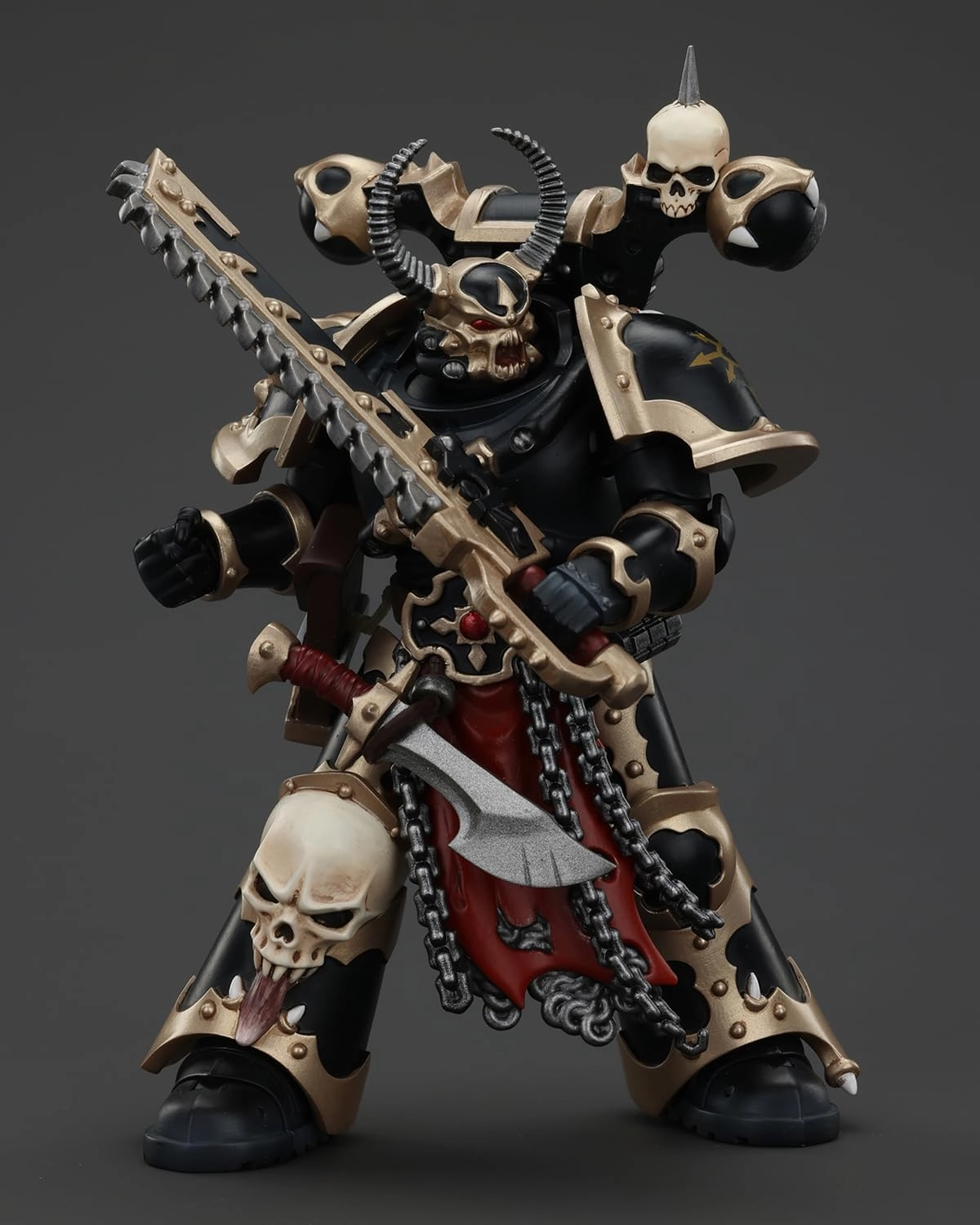 JoyToy Warhammer 40K Genuine License 1:18 Action Figure, Chaos Space Marines Black Legion Chosen with Combi-melta and Chainsword, 4.96 inch Collectible Action Figures Sets