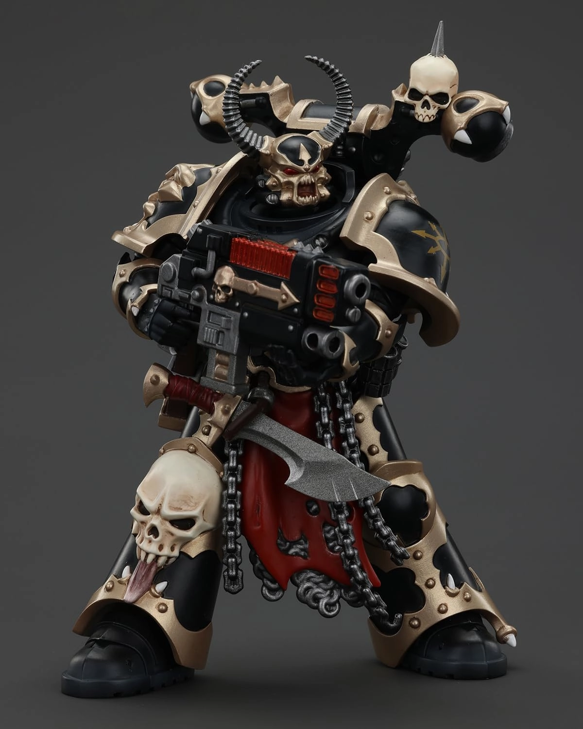 JoyToy Warhammer 40K Genuine License 1:18 Action Figure, Chaos Space Marines Black Legion Chosen with Combi-melta and Chainsword, 4.96 inch Collectible Action Figures Sets