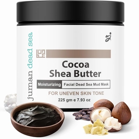JUMAN Shea Butter Face Mask | Ideal for Uneven Skin Tone | Dead Sea Mask with Chamomile & Plant Extracts | With Vitamin B5 & E | SLS & Paraben Free | Vegan | 225g (Pack of 1)