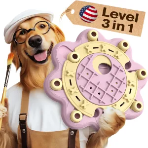 KADTC Dog Puzzle Toys Level 3 in 1 Brain Mind Treat Game Mental Stimulation Enrichment Hard Toys Puppy Holiday Birthday Gift Boredom Busters Slow Puzzles Food Feeder for Small/Medium/Large Breed Dogs
