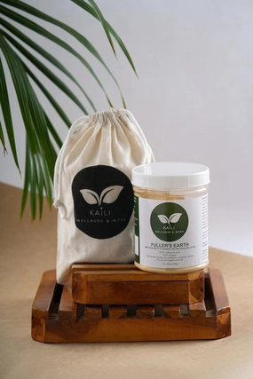 KAILI WELLNESS & MORE 100% Natural Bentonite Clay Kit, 16 oz, Fuller's Earth for Face Pack, Hair Mask, Body Detox with Accessories