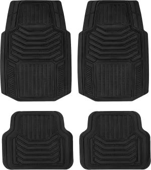 K&K Auto Accessories 3D Car Floor Mat Thick 8 Lb Heavy Duty Durable Universal Diamond Black Deep Dish for Cars SUVs Minivan Truck