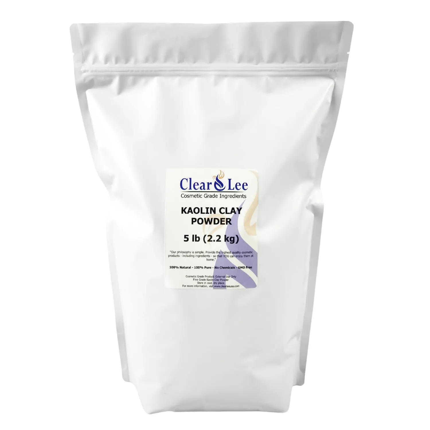 Kaolin Clay Cosmetic Grade Powder - 100% Pure Natural Powder - Great For Skin Detox, Rejuvenation, and More - Heal Damaged Skin - DIY Clay Face Mask (5 LB)